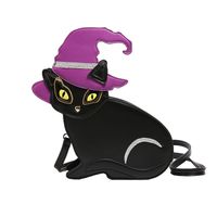 Women's Medium Pu Leather Cat Cute Zipper Crossbody Bag sku image 2