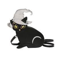 Frau Mittel Pu-Leder Katze Süß Reißverschluss Umhängetasche sku image 1