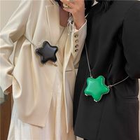 Women's Small Pu Leather Solid Color Streetwear Pentagram Zipper Crossbody Bag main image 4