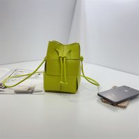 Women's Mini Pu Leather Solid Color Streetwear String Bucket Bag sku image 7