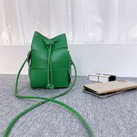 Women's Mini Pu Leather Solid Color Streetwear String Bucket Bag sku image 4