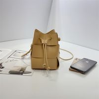 Women's Mini Pu Leather Solid Color Streetwear String Bucket Bag sku image 6