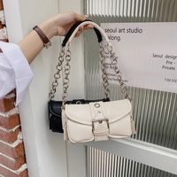 Women's Small Pu Leather Solid Color Vintage Style Classic Style Magnetic Buckle Underarm Bag main image 1