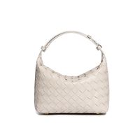 Women's Medium Straw Solid Color Vacation Classic Style Weave Zipper Underarm Bag sku image 4