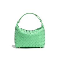 Women's Medium Straw Solid Color Vacation Classic Style Weave Zipper Underarm Bag sku image 3