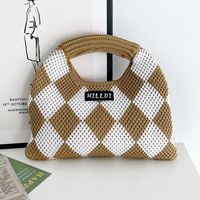 Women's Small Polyester Argyle Vintage Style Classic Style Square Open Handbag main image 2