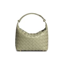 Women's Medium Straw Solid Color Vacation Classic Style Weave Zipper Underarm Bag sku image 1