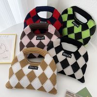 Women's Small Polyester Argyle Vintage Style Classic Style Square Open Handbag main image 1
