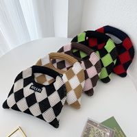 Women's Small Polyester Argyle Vintage Style Classic Style Square Open Handbag main image 3