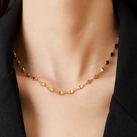 304 Stainless Steel 18K Gold Plated Commute Shiny Sequins Geometric Round Bracelets Necklace main image 7