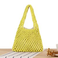 Women's Small Spring&summer Cotton Rope Solid Color Basic Square Open Straw Bag sku image 8