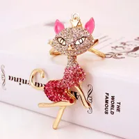 Cute Fox Zinc Alloy Plating Inlay Rhinestones Women's Bag Pendant Keychain main image 3