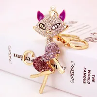 Mignon Renard Alliage De Zinc Placage Incruster Strass Femmes Pendentif De Sac Porte-Clés main image 2