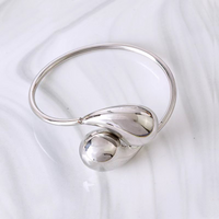 304 Stainless Steel 18K Gold Plated Simple Style Water Droplets Bangle sku image 3