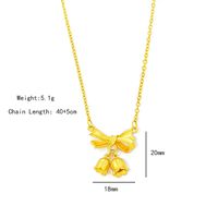 Großhandel Elegant Glänzend Lotus Bogenknoten Edelstahl 304 Kupfer Überzug 18 Karat Vergoldet Halskette Mit Anhänger main image 10