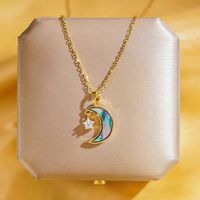 Wholesale Elegant Shiny Heart Shape Butterfly 304 Stainless Steel Copper Plating Inlay 18K Gold Plated Acrylic Zircon Pendant Necklace main image 3