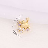 1 Piece 11 * 14mm Copper Zircon 18K Gold Plated Grape Polished Pendant main image 2