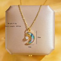 Wholesale Elegant Shiny Heart Shape Butterfly 304 Stainless Steel Copper Plating Inlay 18K Gold Plated Acrylic Zircon Pendant Necklace sku image 3