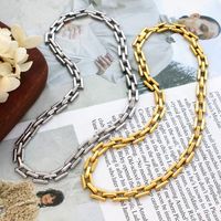 304 Stainless Steel 18K Gold Plated Vacation Solid Color Bracelets Necklace main image 1