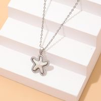 Wholesale Casual Vacation Starfish Copper Plating Inlay Gold Plated Zircon Pendant Necklace main image 1