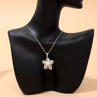 Wholesale Casual Vacation Starfish Copper Plating Inlay Gold Plated Zircon Pendant Necklace main image 2
