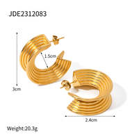 1 Pair Simple Style Classic Style Solid Color Plating 304 Stainless Steel 18K Gold Plated Ear Studs sku image 1