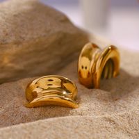 1 Pair Simple Style Classic Style Solid Color Plating 316 Stainless Steel  18K Gold Plated Ear Cuffs main image 6