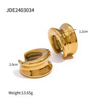 1 Pair Simple Style Classic Style Solid Color Plating 316 Stainless Steel  18K Gold Plated Ear Cuffs sku image 1
