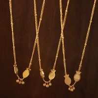 304 Stainless Steel 18K Gold Plated Casual Simple Style Plating Round Fish Pendant Necklace main image 1