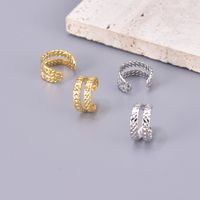 1 Pair Simple Style Classic Style Solid Color Plating 304 Stainless Steel Titanium Steel 18K Gold Plated Ear Cuffs main image 1