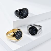 Hip-Hop Retro Color Block 304 Stainless Steel Plating 18K Gold Plated Men's Rings main image 1