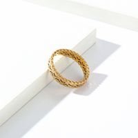 Simple Style Classic Style Solid Color 304 Stainless Steel Plating 18K Gold Plated Women's Rings sku image 7