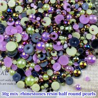 1 Set Resin Rhinestone Round Beads main image 7