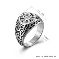 Retro Geometric 304 Stainless Steel Rhinestones 18K Gold Plated Unisex Rings main image 2