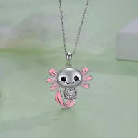 Cute Sweet Animal Alloy Enamel Chain Silver Plated Women's Pendant Necklace sku image 1