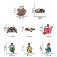 Cartoon Style Cute Cowboy Style Animal Cat Bottle Alloy Stamping Stoving Varnish Plating Unisex Brooches main image 2