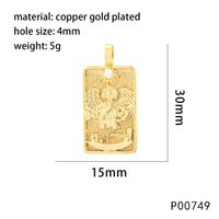 1 Piece 15*30mm Hole 4~4.9mm Copper Zircon 18K Gold Plated Rectangle Polished Pendant sku image 7