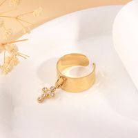 304 Stainless Steel 14K Gold Plated Retro Geometric Charm Rings main image 1
