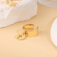 304 Stainless Steel 14K Gold Plated Retro Geometric Charm Rings main image 6