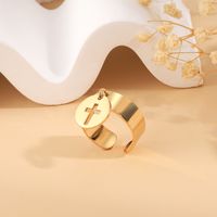 304 Stainless Steel 14K Gold Plated Retro Geometric Charm Rings main image 7
