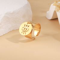 304 Stainless Steel 14K Gold Plated Retro Geometric Charm Rings main image 10