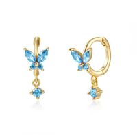 European And American S925 Silver Needle Inlaid Zircon Butterfly Ear Buckle sku image 12