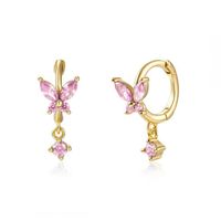 European And American S925 Silver Needle Inlaid Zircon Butterfly Ear Buckle sku image 13