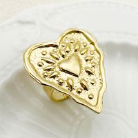 304 Stainless Steel 14K Gold Plated Elegant Exaggerated Simple Style Plating Heart Shape Dragonfly Natural Stone Zircon Rings main image 4