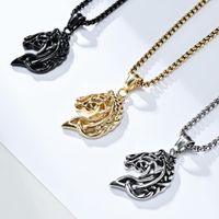 Simple Style Cows 304 Stainless Steel Rhinestones 18K Gold Plated Unisex Pendant Necklace main image 6