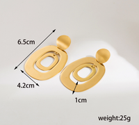 1 Pair Casual Classic Style Solid Color Plating 304 Stainless Steel 18K Gold Plated Drop Earrings main image 2