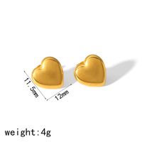 1 Paar IG-Stil Süss Herzform Polieren Überzug Edelstahl 304 18 Karat Vergoldet Ohrstecker sku image 1