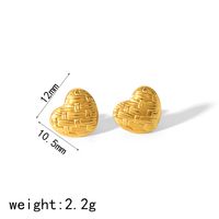 1 Pair IG Style Sweet Heart Shape Polishing Plating 304 Stainless Steel 18K Gold Plated Ear Studs main image 5