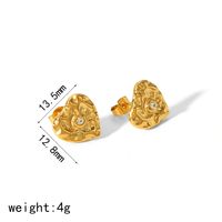1 Pair IG Style Sweet Heart Shape Polishing Plating 304 Stainless Steel 18K Gold Plated Ear Studs main image 4