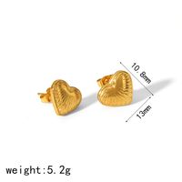 1 Pair IG Style Sweet Heart Shape Polishing Plating 304 Stainless Steel 18K Gold Plated Ear Studs main image 7